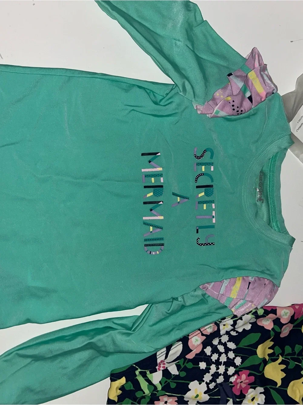 Cat & Jack Girls Mermaid Swim Set with Rainbow and Purple Accents